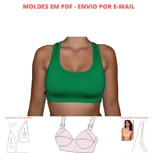 Kit de Molde Sutiã PDF Meia Taça Senhoras Top Costa e Bojo - Outros