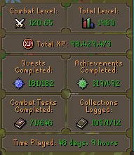 Conta 1980 Ttl 120Cbt All Quests - Runescape RS