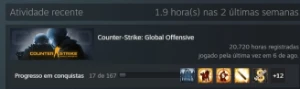 Conta Csgo Com 20,000 Horas Jogadas E Saldo de 10 reais. - Counter Strike