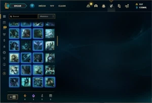 Conta Platina 4 com TODOS os champs e 244 Skins + 10 Miticas - League of Legends LOL