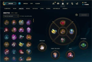 Conta Platina 4 com TODOS os champs e 244 Skins + 10 Miticas - League of Legends LOL