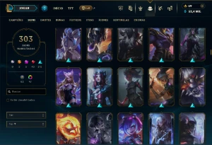 Bronze 3 com TODOS os champs e 303 Skins ( Nivel 490 ) - League of Legends LOL