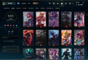 Bronze 3 com TODOS os champs e 303 Skins ( Nivel 490 ) - League of Legends LOL