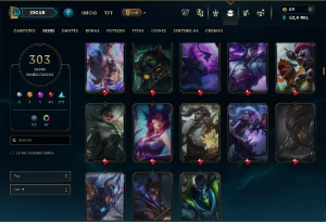 Bronze 3 com TODOS os champs e 303 Skins ( Nivel 490 ) - League of Legends LOL