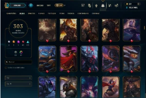 Bronze 3 com TODOS os champs e 303 Skins ( Nivel 490 ) - League of Legends LOL