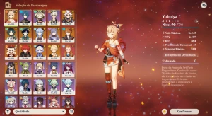 Conta Genshin Ar 58 11 Personagens 5* e 7 Armas - Genshin Impact