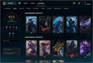 conta gold 1, vayne ladra+ 230 skins todos os champs. - League of Legends LOL