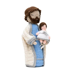 São José com Menino Jesus em Amigurumi - Artesanato e Personalizados