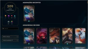CONTA LEVEL 484 GOLD 4 309 SKINS e key de valorant - League of Legends LOL