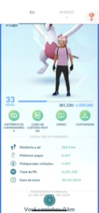 Conta Pokémon go level 33 com lendários alguns 100%