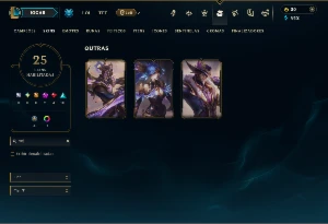 Ouro 4 com 90 Champs e 25 Skins - League of Legends LOL