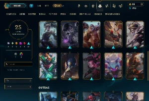 Ouro 4 com 90 Champs e 25 Skins - League of Legends LOL