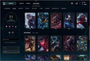 CONTA LOL B1 COM 31 SKINS E 99 CAMPEÕES - League of Legends