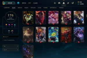 conta lol mestre lvl 694 176 skins - League of Legends