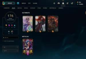 conta lol mestre lvl 694 176 skins - League of Legends