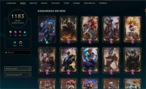 Conta no LOL 1183 skins - Gold 1 - League of Legends