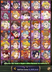 Seven deadly sins grand cross account 6kk C.C sem vínculo