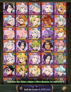 Seven deadly sins grand cross account 6kk C.C sem vínculo