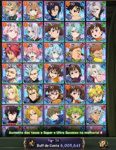 Seven deadly sins grand cross account 6kk C.C sem vínculo