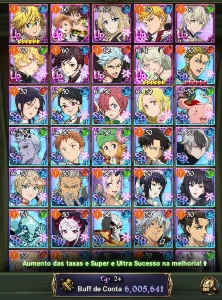 Seven deadly sins grand cross account 6kk C.C sem vínculo