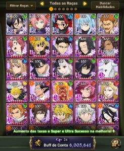 Seven deadly sins grand cross account 6kk C.C sem vínculo