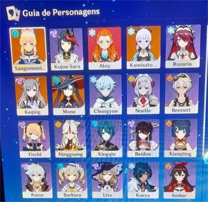 Genshin Impact A50, 4 personagens e 1 arma 5*, Aloy incluída