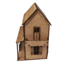 Mini Sobrado com varanda MDF, maquete, diorama 19x15 - Artesanato e Personalizados