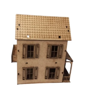 Mini Sobrado com varanda MDF, maquete, diorama 19x15 - Artesanato e Personalizados