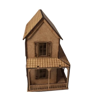 Mini Sobrado com varanda MDF, maquete, diorama 19x15 - Artesanato e Personalizados