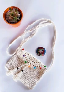 Bolsa Hippie em Crochê - Artesanato e Personalizados