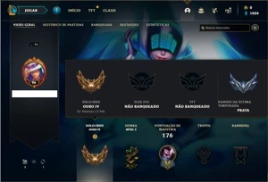 Conta ouro 4 com 62 Champs e 25 Skins + 3 Ultimates - League of Legends LOL