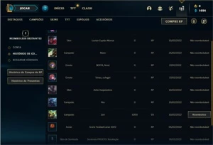 Conta ouro 4 com 62 Champs e 25 Skins + 3 Ultimates - League of Legends LOL