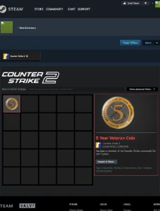 Cs2 | 2.405+ Horas (Sem Prime) | Medalha/Moeda De 5 Anos - Counter Strike
