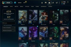 Prata 2 com 140 Champs e 219 Skins + 2 Prestigios + 1400 RP - League of Legends LOL