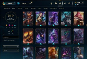 Prata 2 com 140 Champs e 219 Skins + 2 Prestigios + 1400 RP - League of Legends LOL