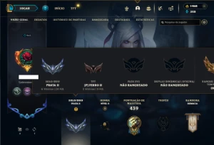 Prata 2 com 140 Champs e 219 Skins + 2 Prestigios + 1400 RP - League of Legends LOL