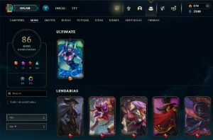 CONTA LOL - LVL 287 - 125 Champions - 86 Skins - FULL ACESSO - League of Legends