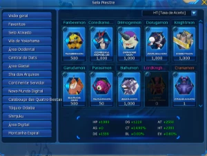 conta com omega x beta liberado LADMO server alphamon - Digimon Masters Online