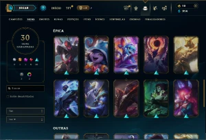 Prata 4 com 70 Champs e 30 Skins - League of Legends LOL