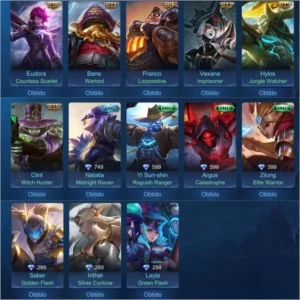 CONTA SMURF - 13 SKINS, 74% WINRATE - Mobile Legends