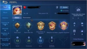 CONTA SMURF - 13 SKINS, 74% WINRATE - Mobile Legends