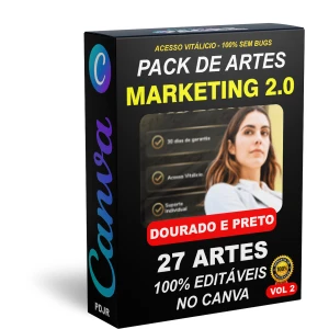 Pack Canva Marketing Digital Dourado e Preto Vol 2 - Outros