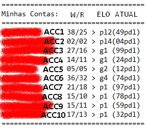 CONTAS LOL (VEJA A DESCRIÇÃO) - League of Legends
