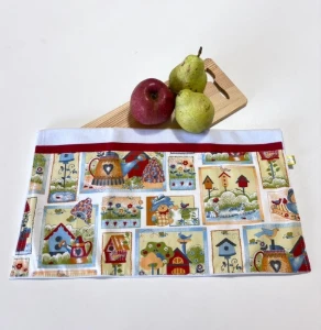 Pano de Prato Artesanal barrado Fazendinha - Artesanato e Personalizados