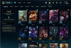 Conta ouro 1 com 64 Champs e 38 Skins - League of Legends LOL