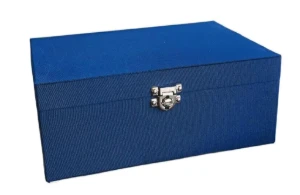 Porta-Joias Azul-Marinho e Bege de 5 Andares - Artesanato e Personalizados