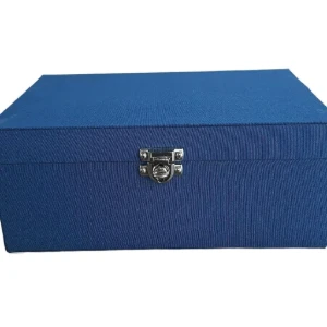 Porta-Joias Azul-Marinho e Bege de 5 Andares - Artesanato e Personalizados
