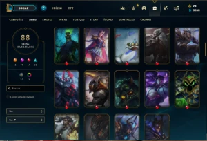 Conta Ferro 2 com 85 Champs e 88 Skins + 3 Prestigios - League of Legends LOL