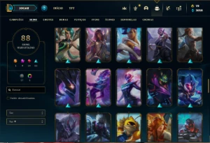 Conta Ferro 2 com 85 Champs e 88 Skins + 3 Prestigios - League of Legends LOL