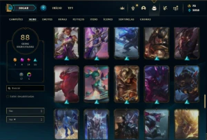 Conta Ferro 2 com 85 Champs e 88 Skins + 3 Prestigios - League of Legends LOL